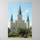 New Orleans St Louis Cathedral Poster Print (Voorkant)