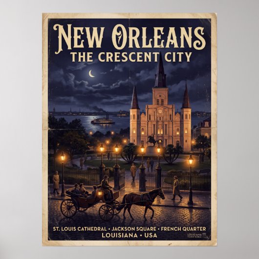 New Orleans St Louis Kathedraal Jackson Square Poster (Voorkant)