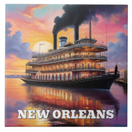 New Orleans Steamboat Riverboat Boat Sunset Cruise Tegeltje