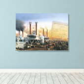 New Orleans Steamboot Canvas Afdruk (Insitu (Houten vloer))