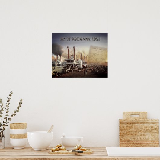 New Orleans Steamboot Poster (Keuken)