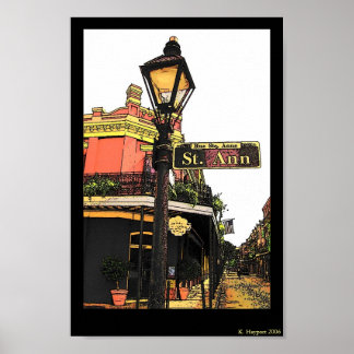 New Orleans Street Corner St. Ann Poster