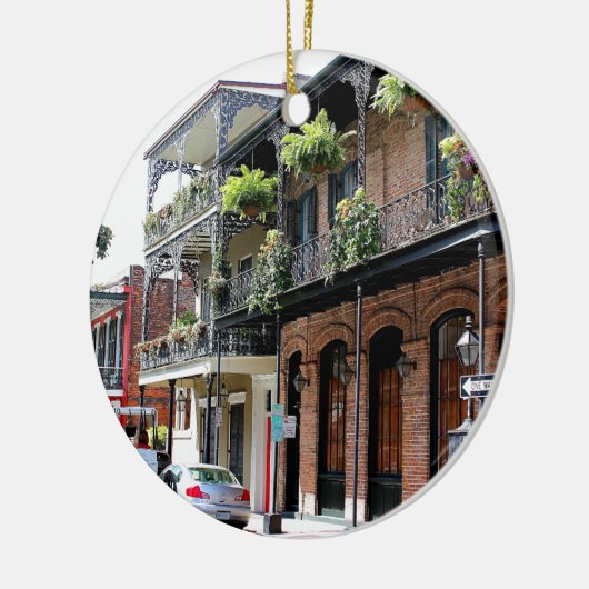 New Orleans Street Scene Keramisch Ornament (Links)
