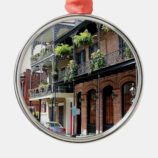 New Orleans Street Scene Metalen Ornament (Voorkant)