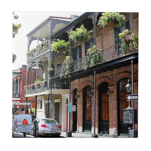 New Orleans Street Scene Tegeltje (Voorkant)