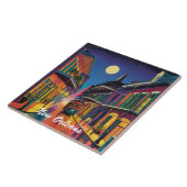 New Orleans Street & Streetcar by Night Tegeltje (Zijkant)