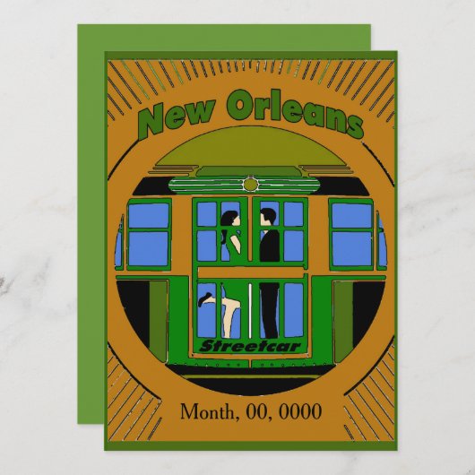 New Orleans Streetcar Art Deco (Voorkant / Achterkant)