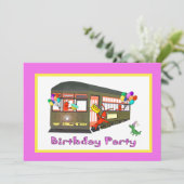 New Orleans Streetcar Birthday (roze) Kaart (Staand voorkant)