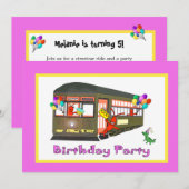 New Orleans Streetcar Birthday (roze) Kaart (Voorkant / Achterkant)