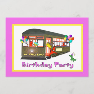 New Orleans Streetcar Birthday (roze) Kaart
