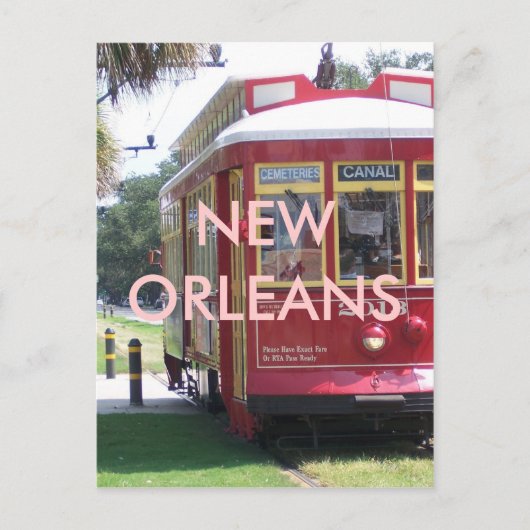 New Orleans Streetcar Briefkaart (Voorkant)