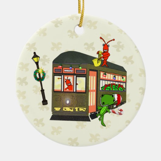 New Orleans Streetcar Crawfish Gator Ornament (Voorkant)