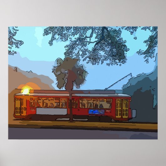 New Orleans Streetcar Morning Poster (Voorkant)