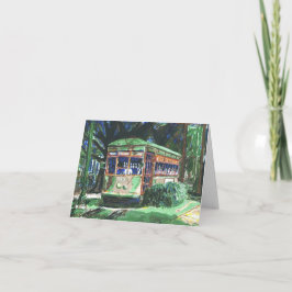 New Orleans Streetcar Seizoen Groeten Feestdagen Kaart