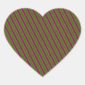 New Orleans Stripe Glitter Hart Sticker (Voorkant)