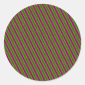 New Orleans Stripe Glitter Ronde Sticker (Voorkant)