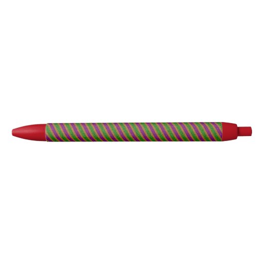 New Orleans Stripe Glitter Zwarte Inkt Pen (Voorkant)