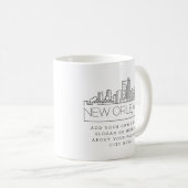 New Orleans Stylized Skyline | Aangepaste slogan Koffiemok (Voorkant rechts)