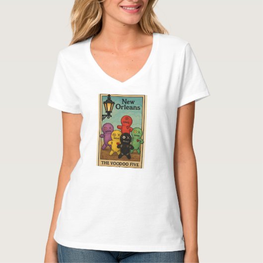 New Orleans Themed design called, "The Voodoo V " T-shirt (Voorkant)