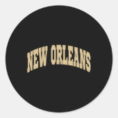 New Orleans - Throwback Design - Clic  Ronde Sticker (Voorkant)