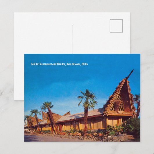  New Orleans Tiki Bar — historische foto Briefkaart (Voorkant / Achterkant)