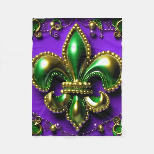 New Orleans Titel Fleur de lis Fleece Deken (Voorkant)