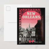  New Orleans Travel Briefkaart (Voorkant / Achterkant)