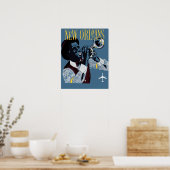  New Orleans Travel Jazz Trumpet Poster (Keuken)