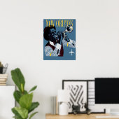  New Orleans Travel Jazz Trumpet Poster (Thuiskantoor)