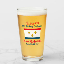 New Orleans Trip Birthday Favor Beer Pint Glas