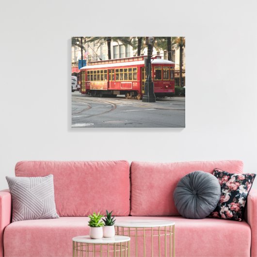 New Orleans Trolley Canvas Print (Insitu (Woonkamer))