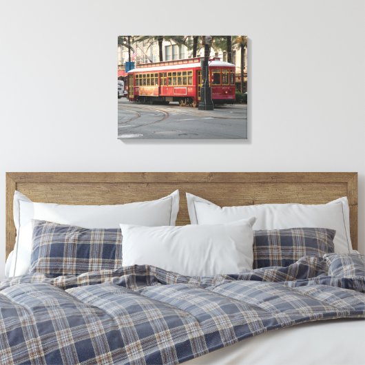 New Orleans Trolley Canvas Print (Insitu (Slaapkamer))