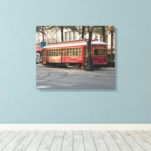 New Orleans Trolley Canvas Print (Insitu (Houten vloer))