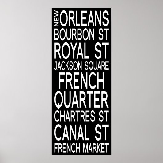 New Orleans | Typografie Poster (Voorkant)
