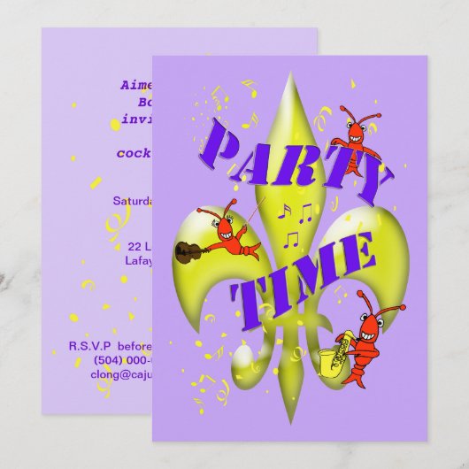 New Orleans, uitnodiging van de Partij (Voorkant / Achterkant)