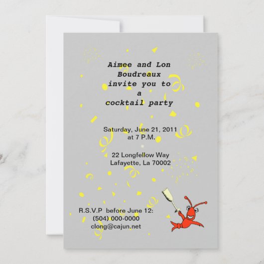 New Orleans, uitnodiging van de Partij (Achterkant)