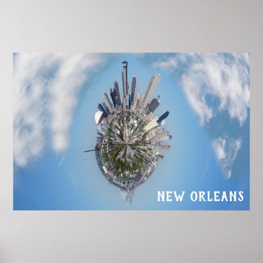 New Orleans Unique City Skyline Travel Photo Poster (Voorkant)