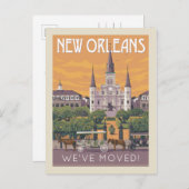 New Orleans, Verenigde Staten | We zijn verhuisd Uitnodiging Briefkaart (Voorkant / Achterkant)