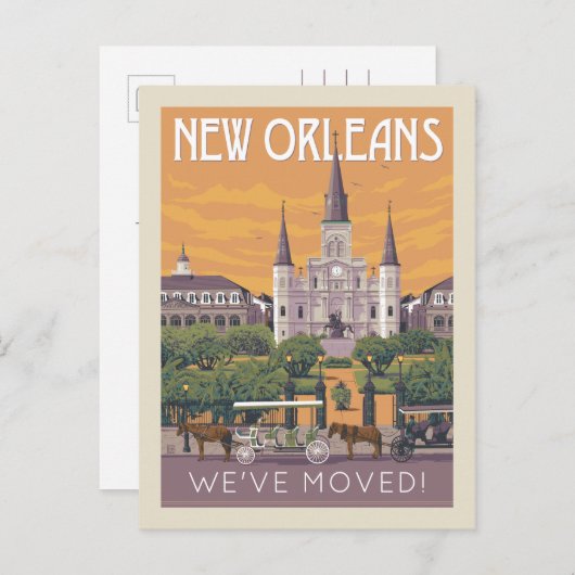 New Orleans, Verenigde Staten | We zijn verhuisd Uitnodiging Briefkaart (Voorkant / Achterkant)