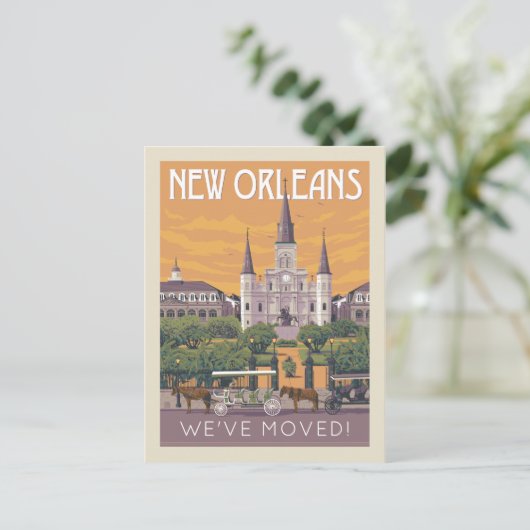 New Orleans, Verenigde Staten | We zijn verhuisd Uitnodiging Briefkaart (Staand voorkant)