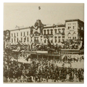 New Orleans Vintage Fotografie Mardi Gras Parade Tegeltje
