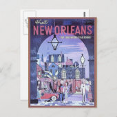 New Orleans vintage-reis Briefkaart (Voorkant / Achterkant)