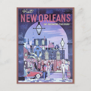 New Orleans vintage-reis Briefkaart