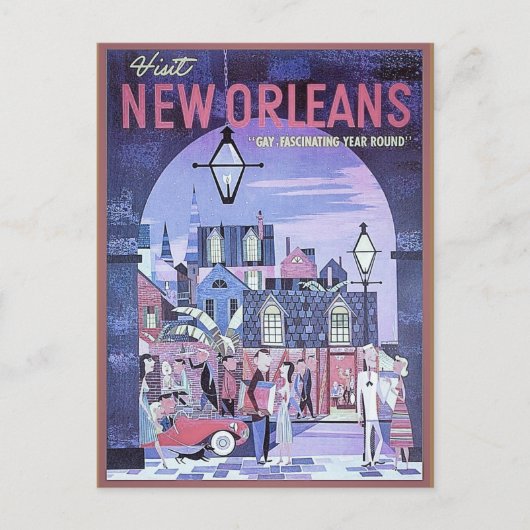 New Orleans vintage-reis Briefkaart (Voorkant)