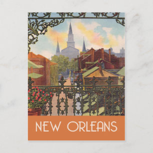New Orleans vintage reisstijl Briefkaart