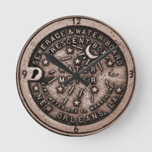 New Orleans Water Meter Clock, add text Ronde Klok