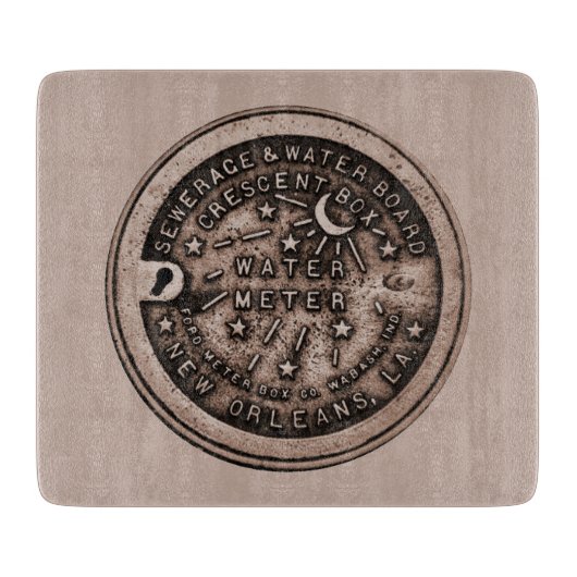 New Orleans Water Meter deksel Snijplank (Voorkant)