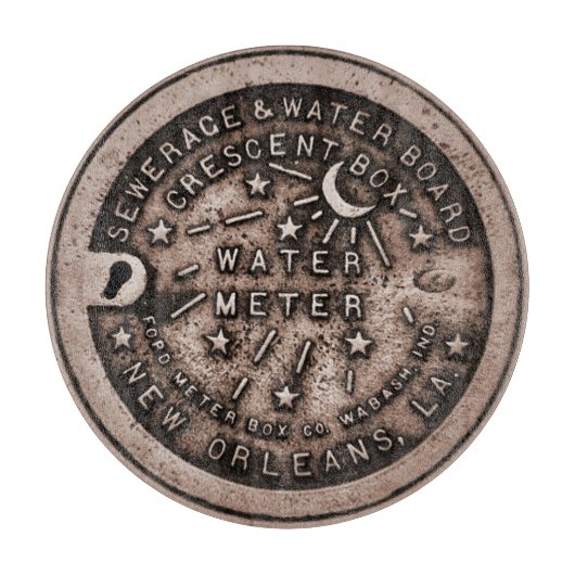 New Orleans Water Meter deksel Snijplank (Voorkant)