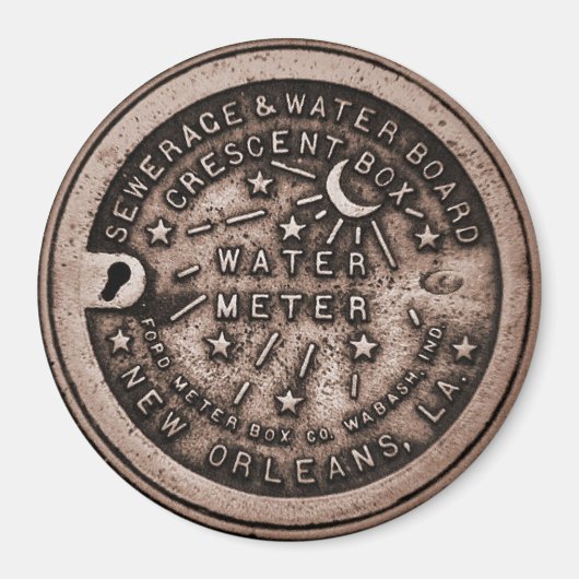 New Orleans Water Meter Hoesje Magneet (Voorkant)