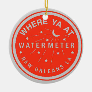 New Orleans Water Meter Hoesje Red Keramisch Ornament